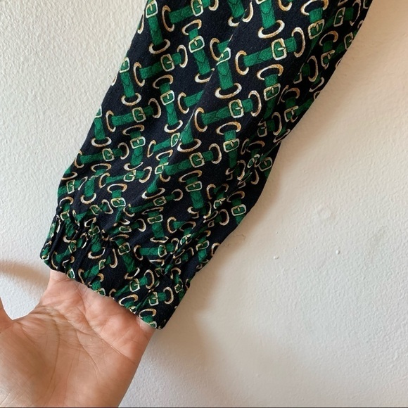 Zara Buckle Chain Printed Long Sleeve Blouse - Picture 3 of 6